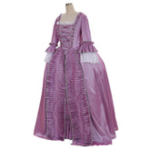 18th Century Rococo Purple Dress - Exquisite Lace and Pleats by Halloweez - Halloweez